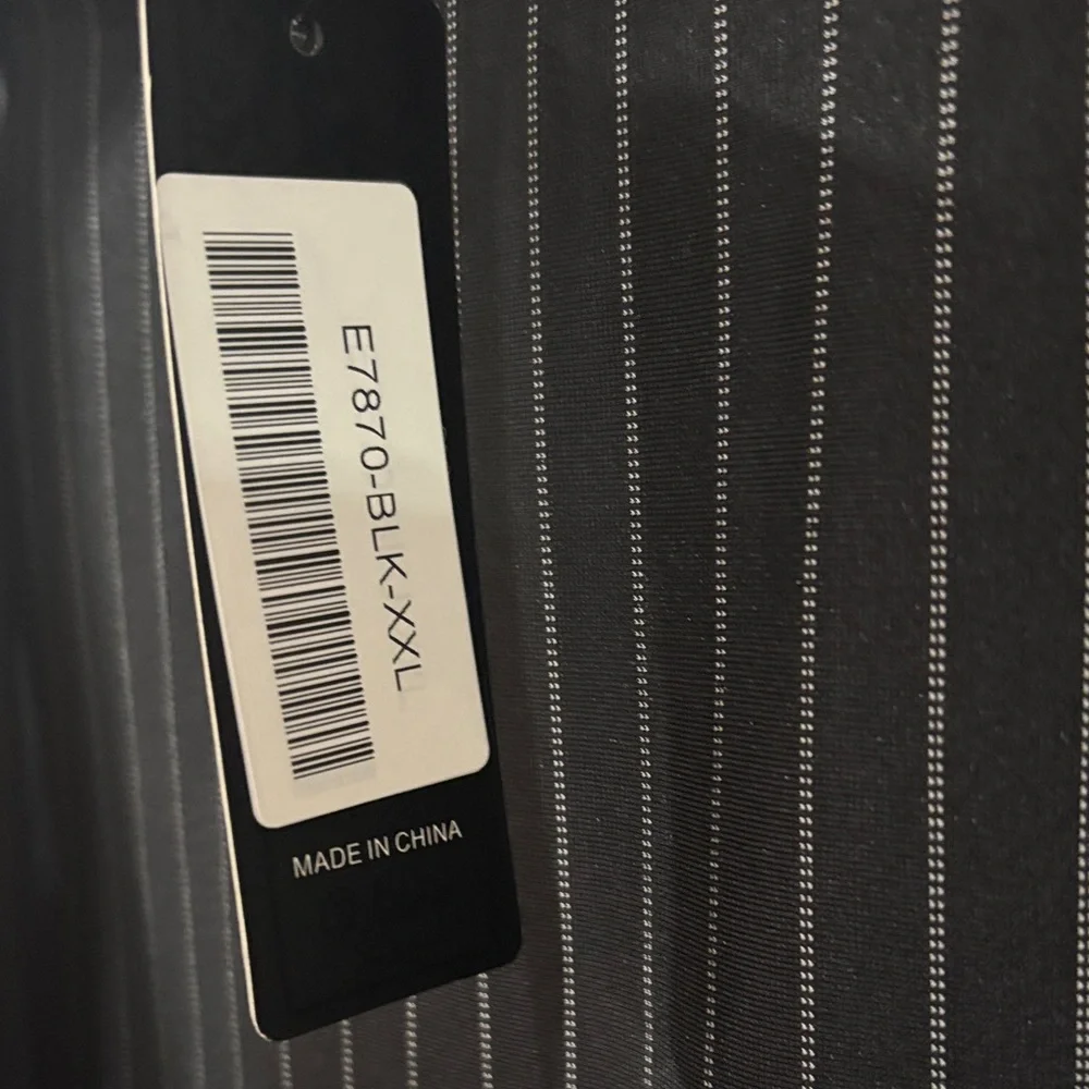 NWT Black White Pinstripe Fitted Stretchy Dress XXL Cocktail Formal /Office Work - Picture 5 of 13